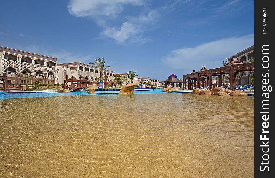 Swimming pool at a hotel