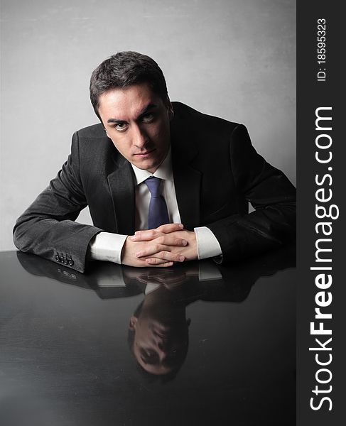 Portrait of a businessman with serious expression. Portrait of a businessman with serious expression