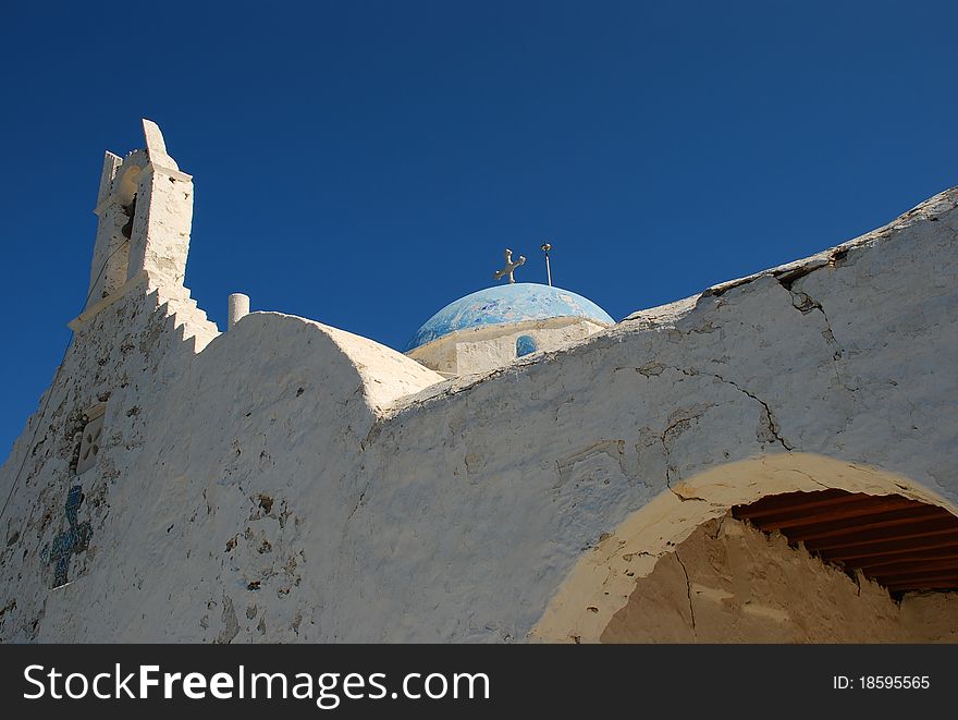 A typical Greek church on Paros island, Aegean Sea, Greece. A typical Greek church on Paros island, Aegean Sea, Greece.