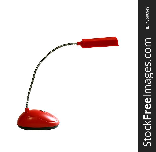 Red lamp isolated on a white background