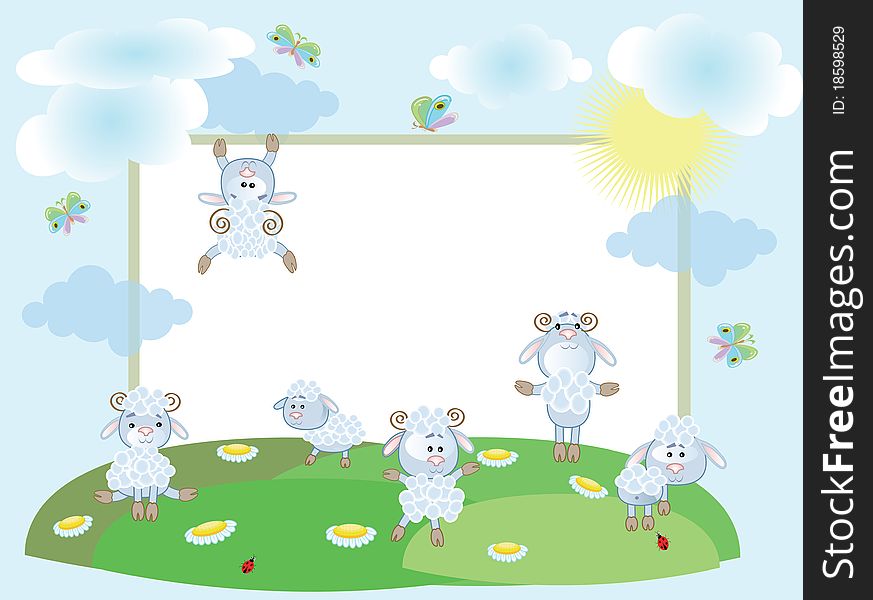 Summer frame with sheep