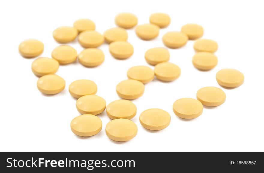 Pills on a white background