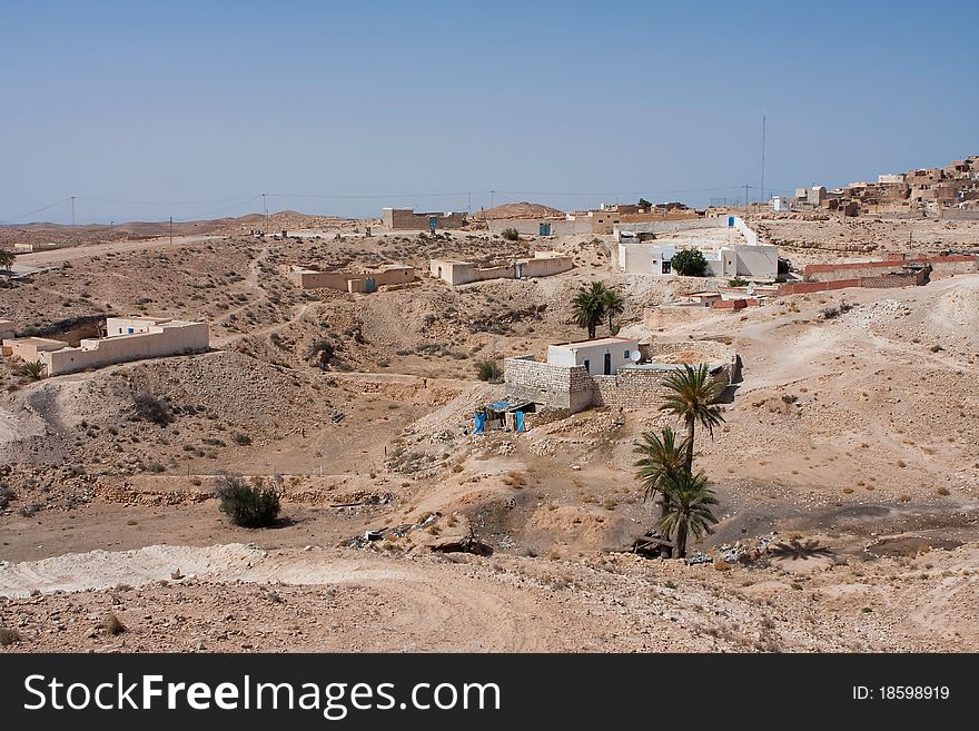 Troglodytic village in the Sahara desert