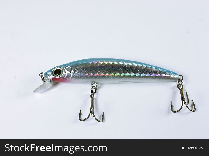 Blue minnow lure used in fishing