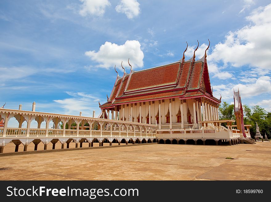 Corridor of the temple in Thailand