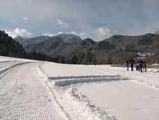 Cross-country Ski Run Royalty Free Stock Photography Cross-country Ski Run Royalty Free Stock Photography