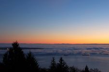 Sunset, Clouds Over Ocean Royalty Free Stock Photos Sunset, Clouds Over Ocean Royalty Free Stock Photos