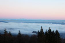 Cloudy And Foggy Sunset Stock Photos Cloudy And Foggy Sunset Stock Photos