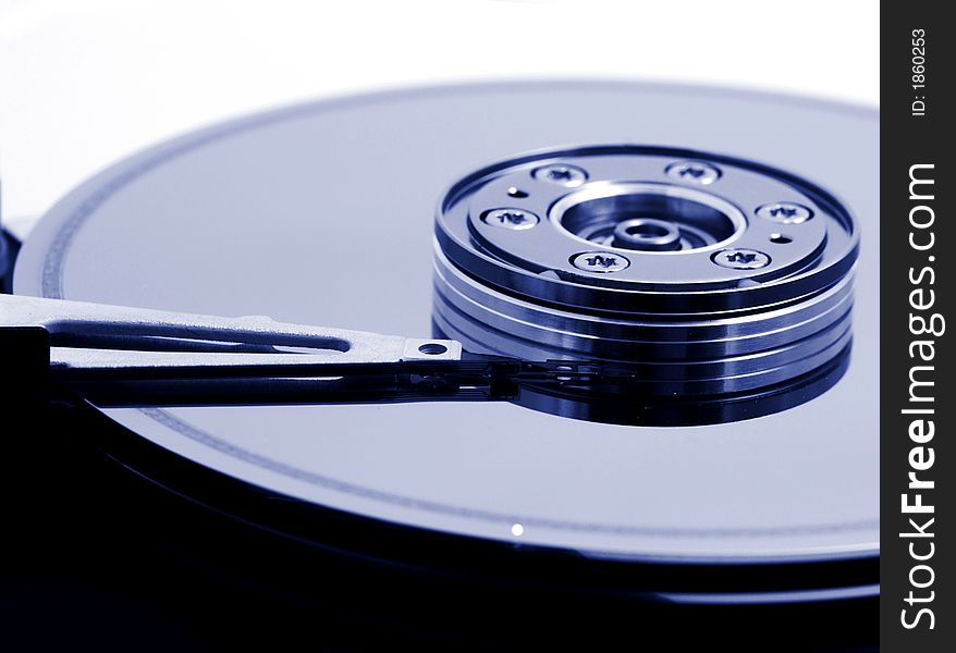 Open hard disk drive - shallow depth of field. Open hard disk drive - shallow depth of field