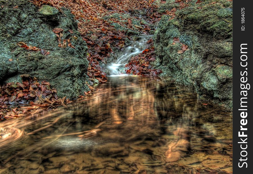 Little stream in the autumn forest. Little stream in the autumn forest