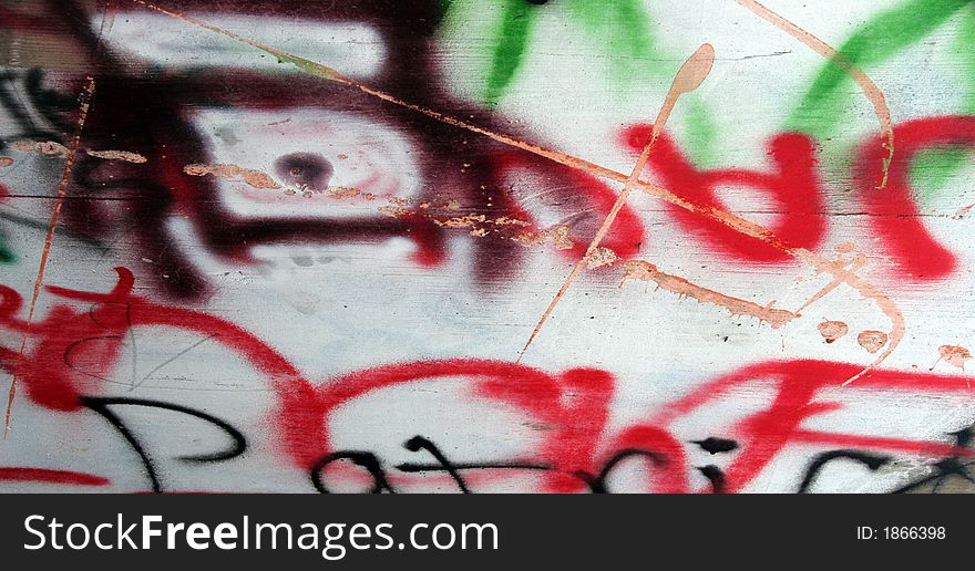 Graffiti on a concrete retaining wall