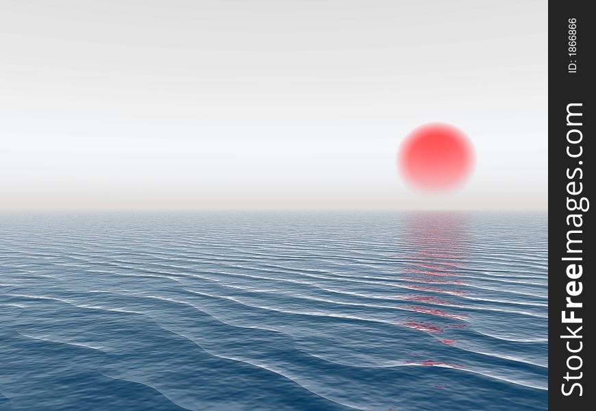 Sea and sky  at sunrise - digital artwork. Sea and sky  at sunrise - digital artwork.