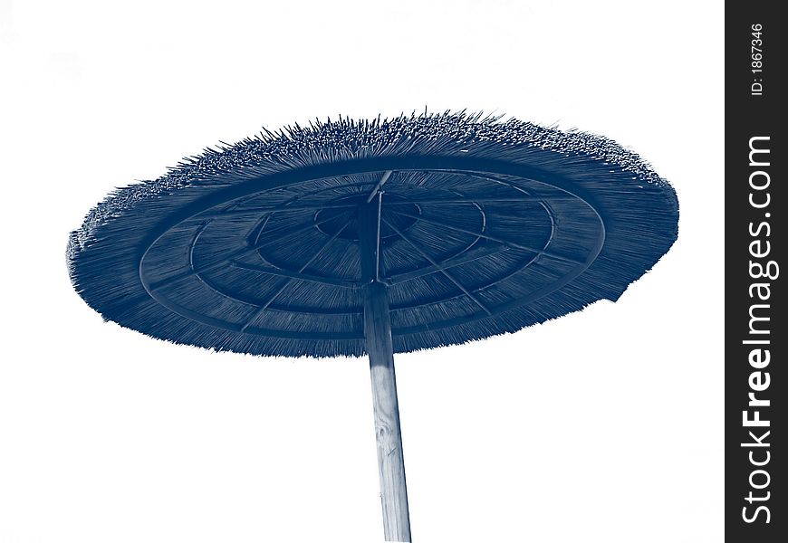 Isolated picture of a straw sunshade