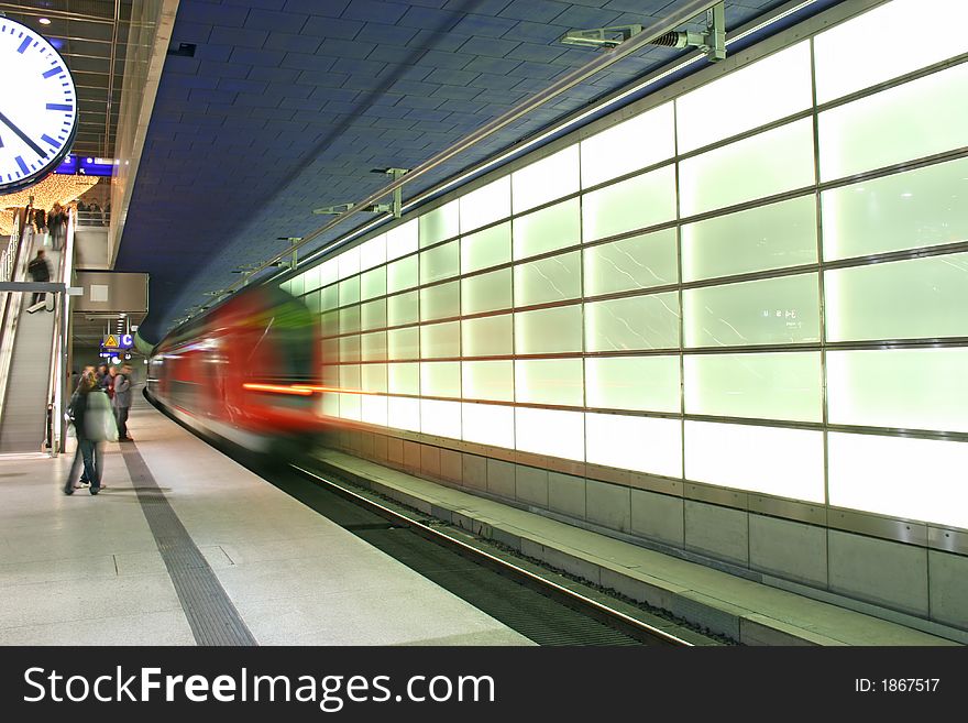 The subway making its entrance in the Potsdamer Platz, Berlin. The subway making its entrance in the Potsdamer Platz, Berlin