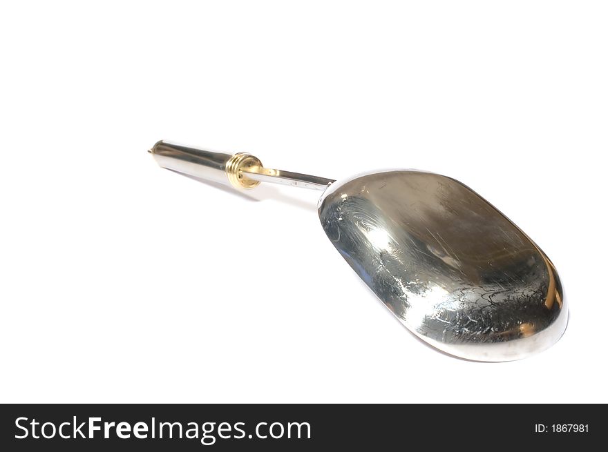 Series object on white kitchen tool -ladle