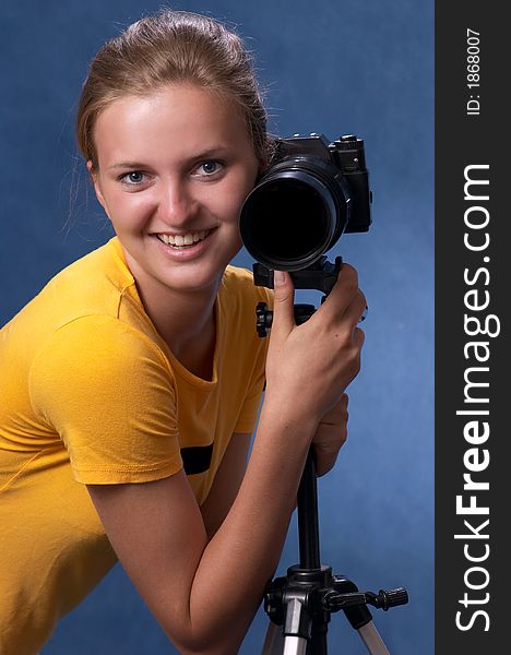 Russian girl with a photo camera 4