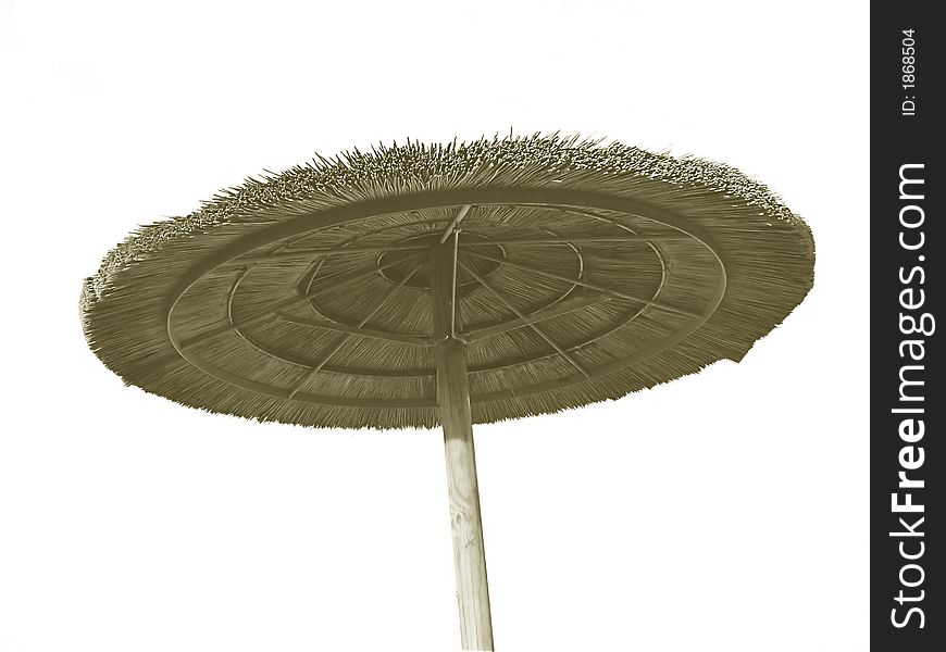 Isolated picture of a straw sunshade