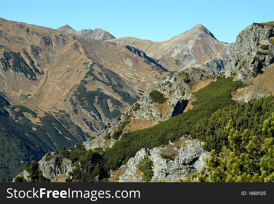 The West Tatras mountains scenery. The West Tatras mountains scenery