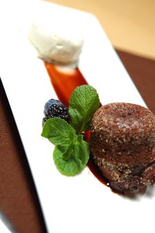 Chocolate Dessert With Ice Cream Stock Photography Chocolate Dessert With Ice Cream Stock Photography