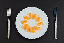 Segments Of A Tangerine Stock Images