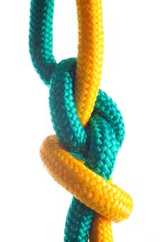 Rope With Marine Knot On White Background Royalty Free Stock Photos Rope With Marine Knot On White Background Royalty Free Stock Photos
