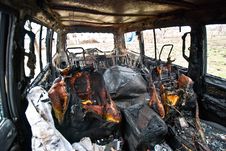 Burned Car Royalty Free Stock Photography Burned Car Royalty Free Stock Photography