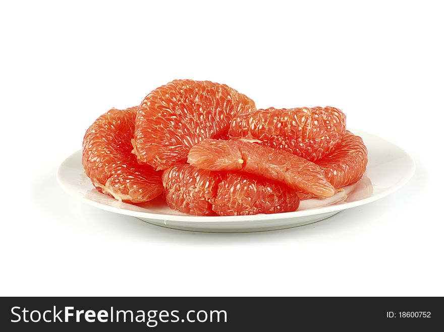 Halves grapefruit isolated on a white