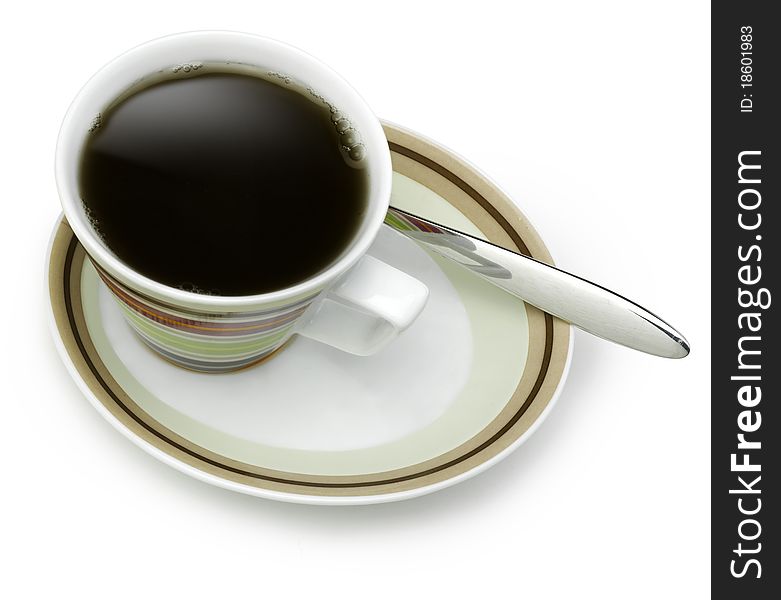 Coffee cup with clipping path on white