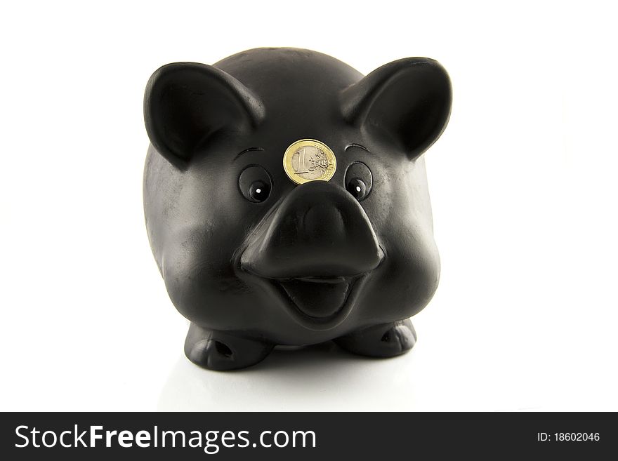 Piggybank with Euro Coin