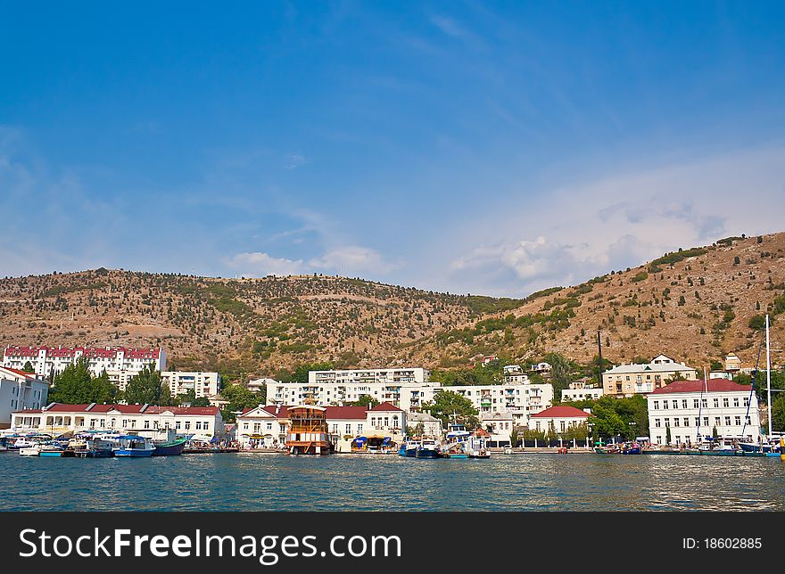 Ukraine, Crimea, Balaclava bay, harbor for yachts and the small ships