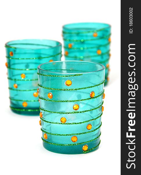 Blue votive candleholders