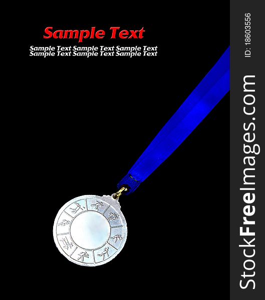 Silver plain metal medal  isolated