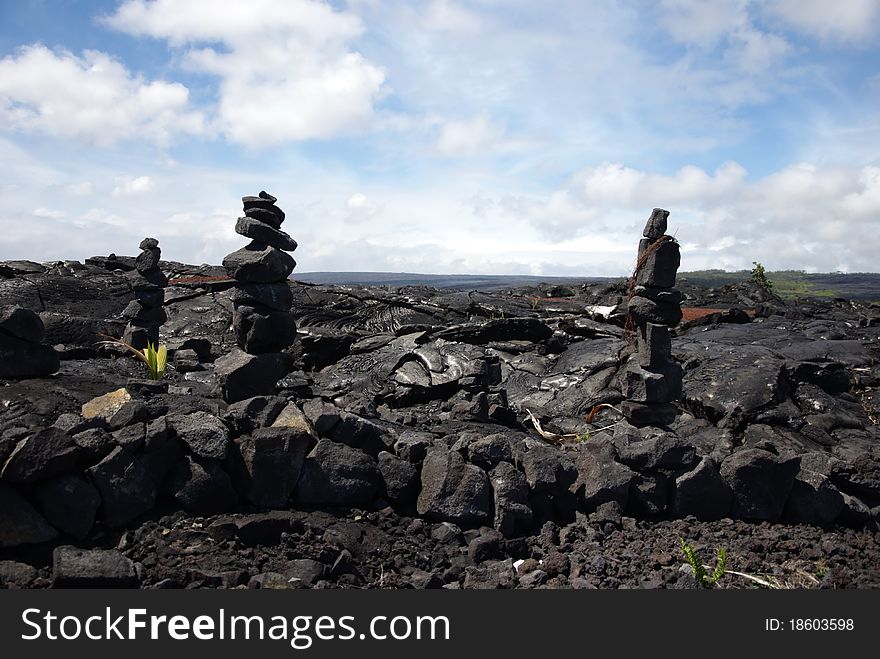 Standing rock in one of the most active volcano in Hawaii. Standing rock in one of the most active volcano in Hawaii