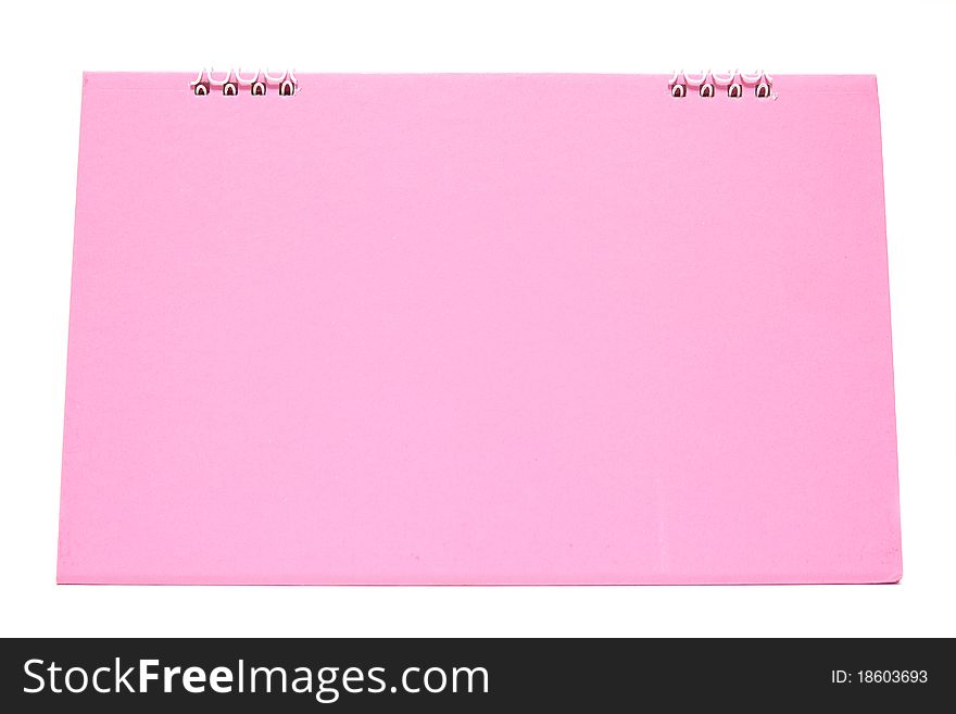 Pink blank desktop calendar with isolated