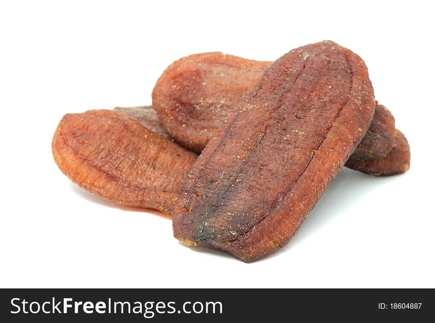 Dried Bananas Isolated On White Background