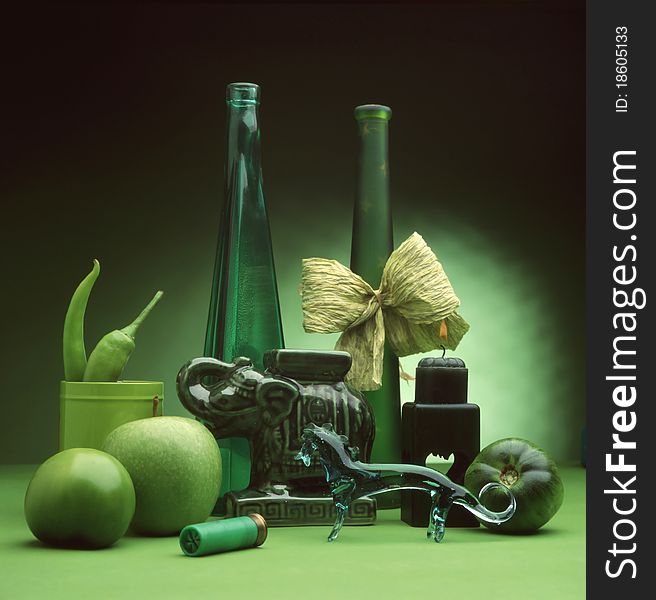 Composition of the green objects. Composition of the green objects