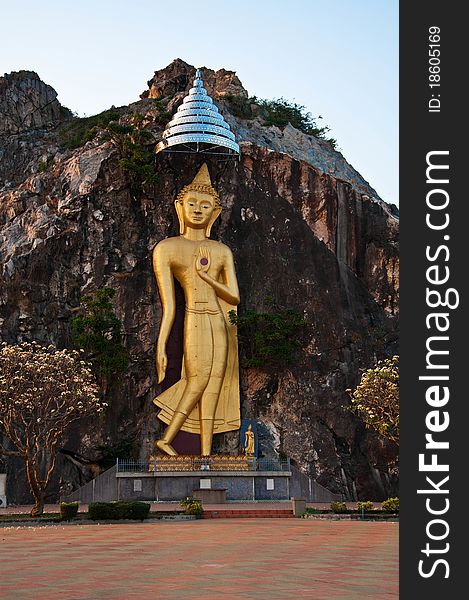 Big image of buddha at moutain in thailand. Big image of buddha at moutain in thailand