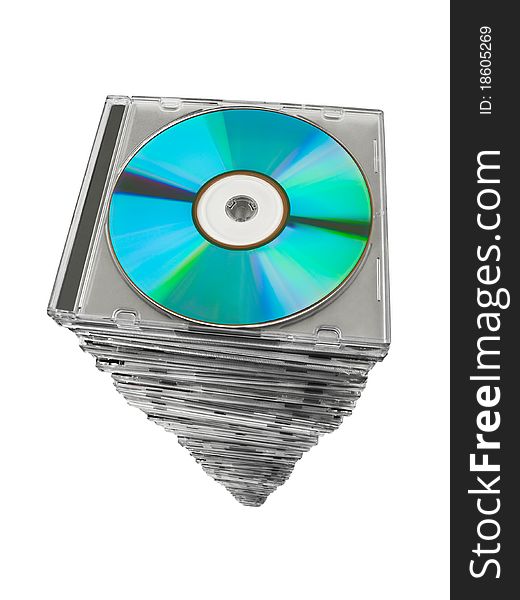 Stack of disks isolated on white background