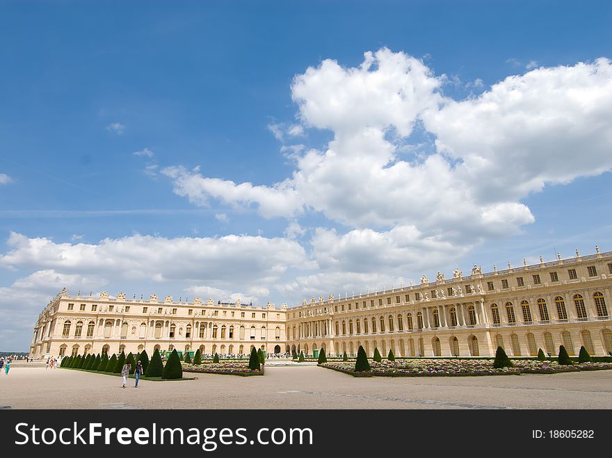 Versailles Palace and garden on summer day. Versailles Palace and garden on summer day