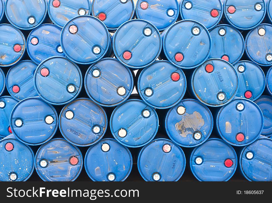 Barrels at a chemical plant. Barrels at a chemical plant