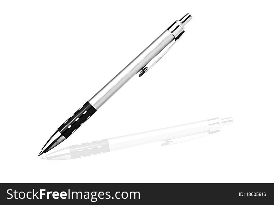 Metallic Pen Isolated On White Background