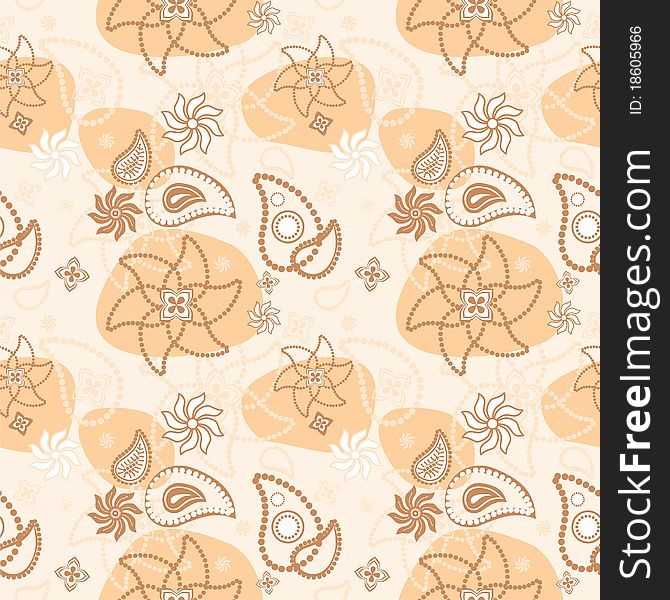 Stock illustration: seamless decorative floral texture in beige. Stock illustration: seamless decorative floral texture in beige