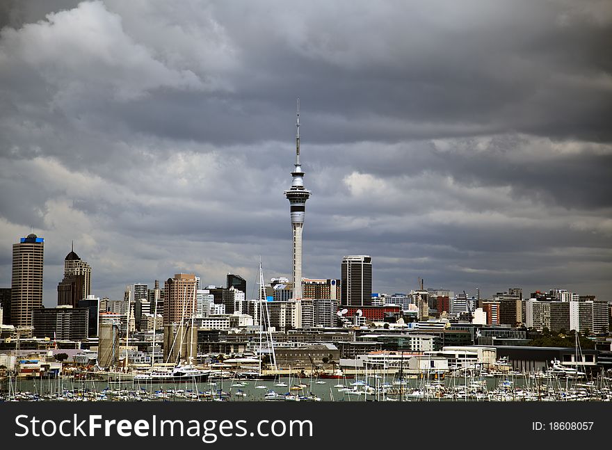Auckland City Harbour Skyline