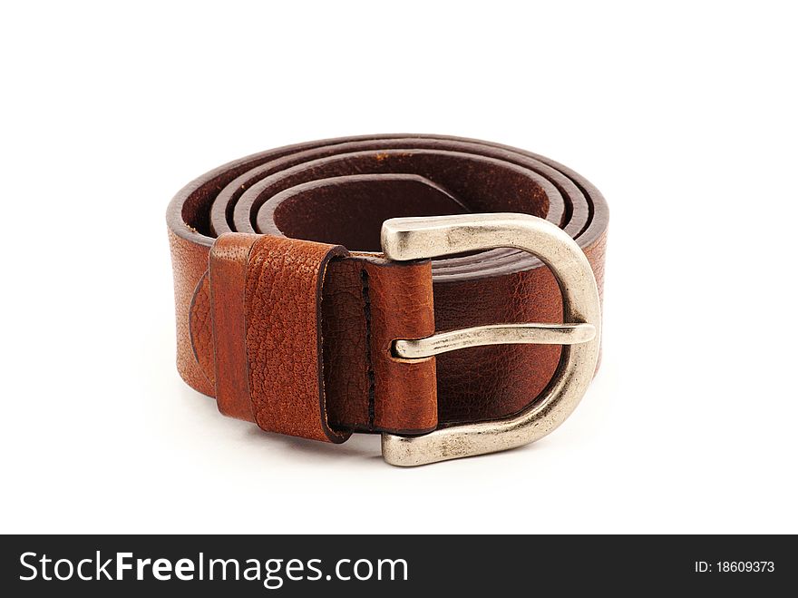 Men's belt against a white background