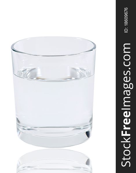 A glass of water isolated