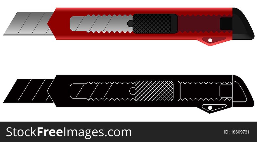 Illustration of a Paper Knife with white background.