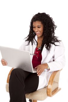 Woman Doctor Smile Laptop Royalty Free Stock Image Woman Doctor Smile Laptop Royalty Free Stock Image