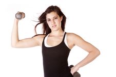 Woman Close Up Work Out Weights Stock Photos Woman Close Up Work Out Weights Stock Photos