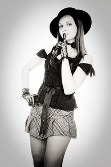 Free Silence Sign Goth Girl Stock Image - 18617101