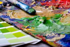 Artistic Equipment And Color Chart Royalty Free Stock Image Artistic Equipment And Color Chart Royalty Free Stock Image